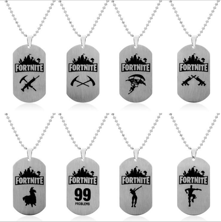Hot Sale Stainless Steel Fortnite Dog Tag Pendant Necklace Silver - hot sale stainless steel fortnite dog tag pendant necklace silver plated game battle royale necklace 17 styles nz 2019 from hedda1804 nz 0 81 dhgate nz